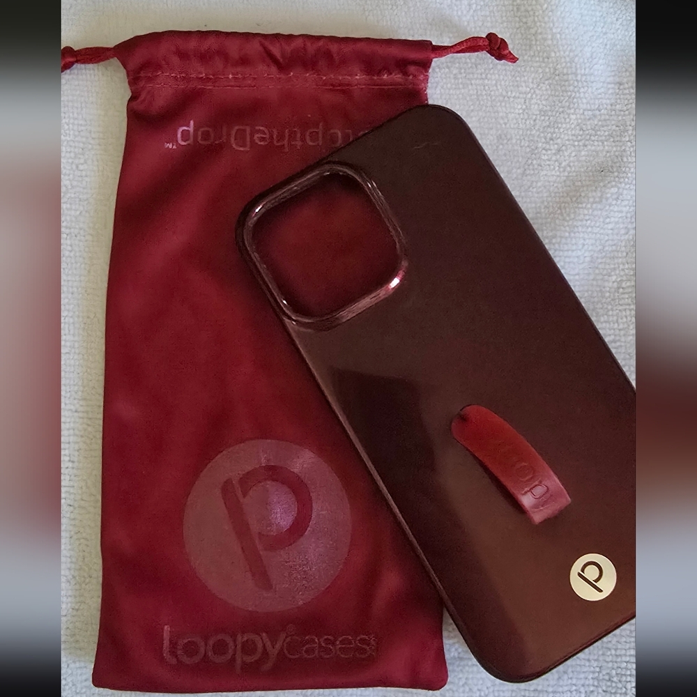 Loopy Case Burgundy Phone Case with Matching Pouch